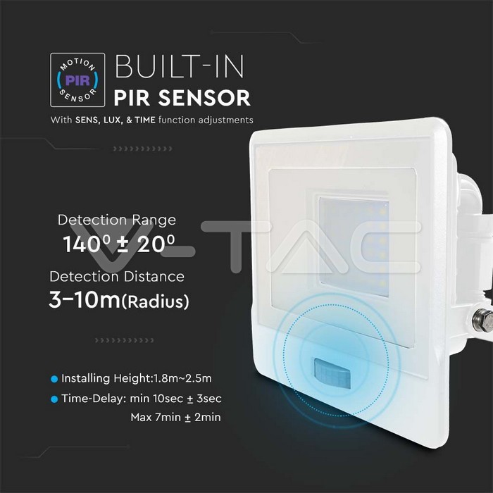 VT-205 LED Spotlight SAMSUNG CHIP - GU10 5W Smooth Plastic 110°D 4000K