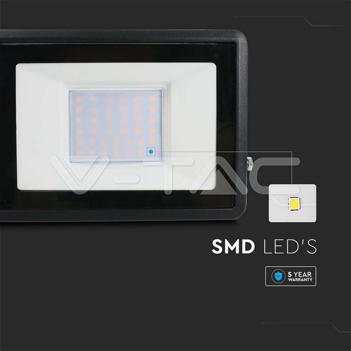 VT-138 30W LED FLOODLIGHT SAMSUNG CHIP DIRECT CONNECTION 3000K BLACK BODY