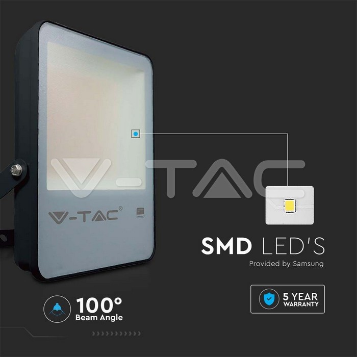 VT-132 50W LED FLOODLIGHT SAMSUNG CHIP 6500K BLACK BODY 137LM/W