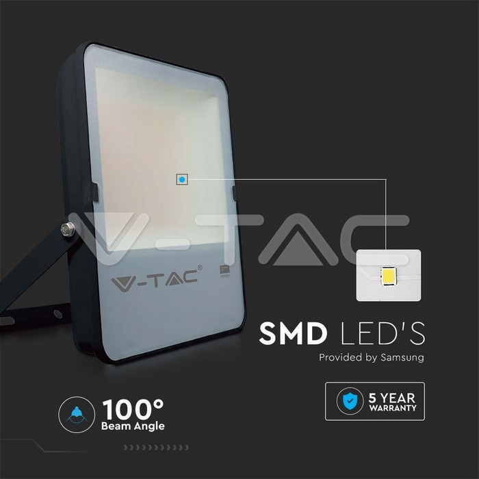 VT-302 200W LED FLOODLIGHT SAMSUNG CHIP 6500K BLACK BODY 137LM/W