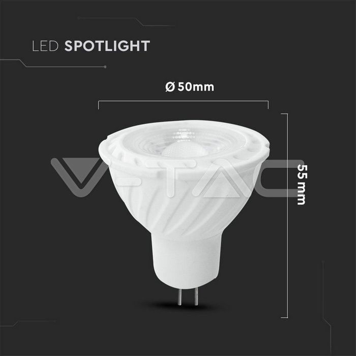 VT-267 LED Spotlight SAMSUNG CHIP - GU10 6.5W MR16 Riple Plastic 38° 4000K