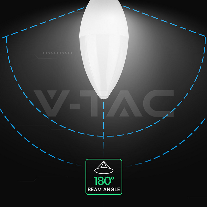 VT-268 6.5W PLASTIC CANDLE BULB 3000K E14
