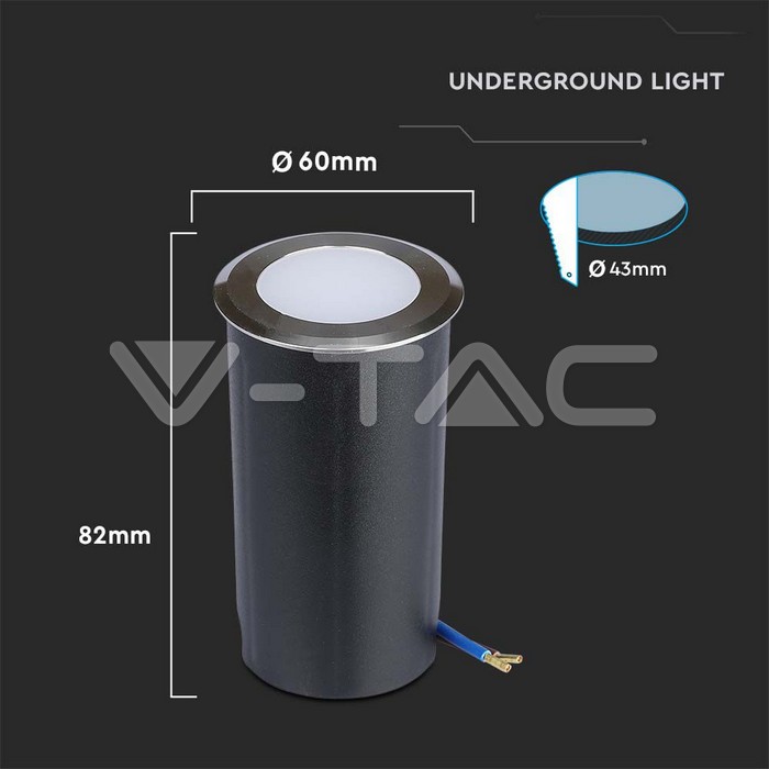 VT-1151 1W LED UNDERGROUND LIGHT 6400K SILVER