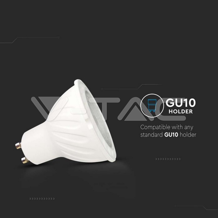 VT-277 6W GU10 SMD PLASTIC SPOTLIGHT WITH LENS &amp; SAMSUNG CHIP 4000K