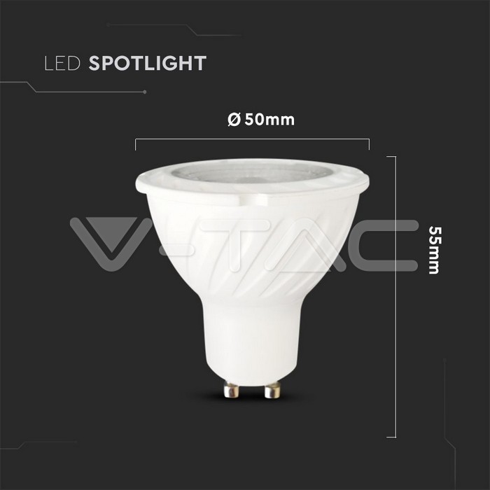 VT-277 6W GU10 SMD PLASTIC SPOTLIGHT WITH LENS &amp; SAMSUNG CHIP 4000K