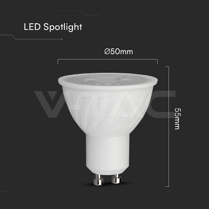 VT-227D 6W GU10 RIPPLE PLASTIC SPOTLIGHT CREE CHIP 6500K 38'D DIMMABLE