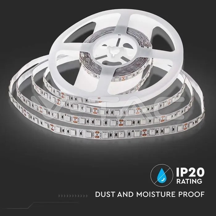 VT-5050 60 11W/M LED STRIP LIGHT 6400K IP20 (5M/ROLL)