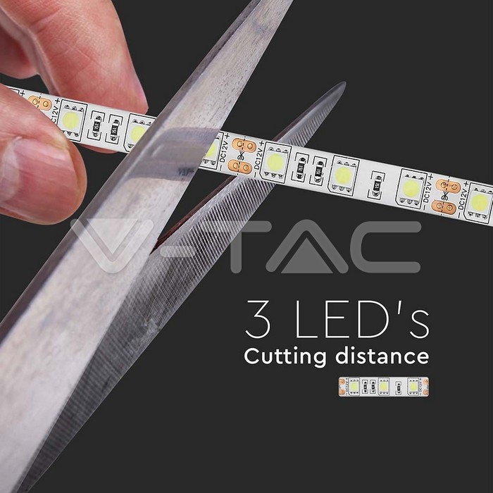 VT-5050 60 7W/M LED STRIP LIGHT RGB IP65 (5M/ROLL)