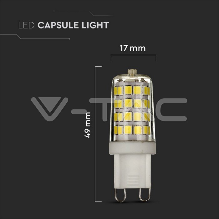 VT-204 3W G9 PLASTIC SPOTLIGHT SAMSUNG CHIP 6500K