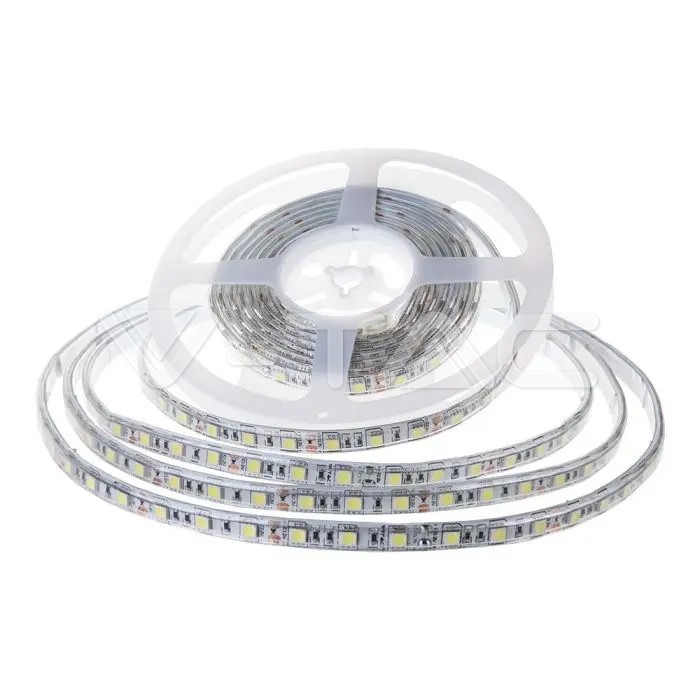 VT-2835 120 7.5W/M LED STRIP LIGHT 6400K IP65 24V DOUBLE PCB (10M/ROLL)