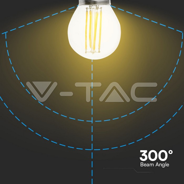 VT-2366 6W G45 FILAMENT BULB CLEAR COVER 6500K E27
