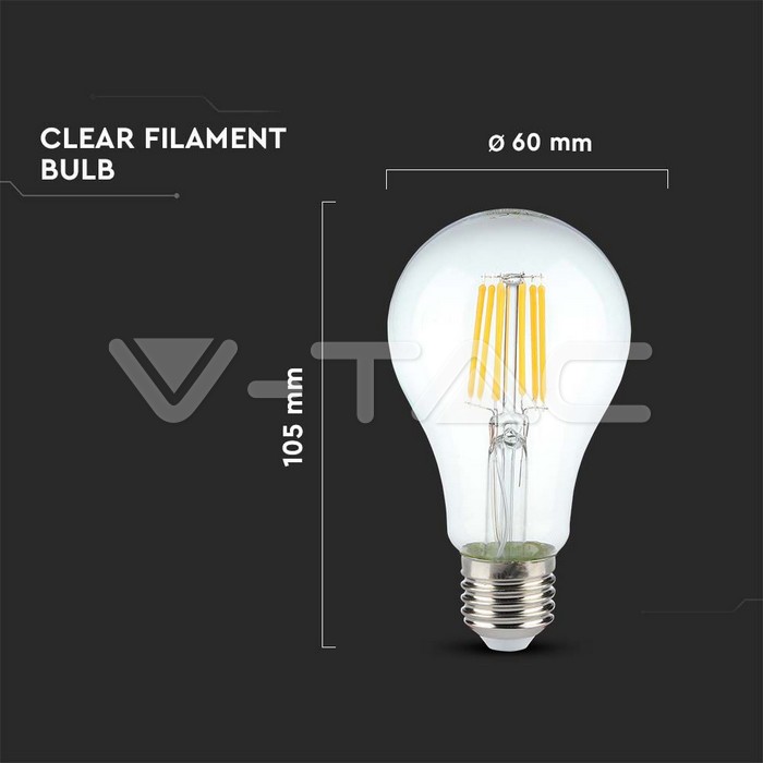 VT-1981 10W A60 LED FILAMENT BULB 3000K E27