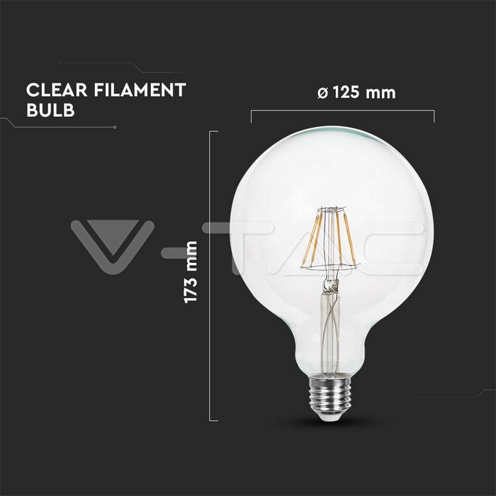 VT-1979 10W G125 FILAMENT BULB 3000K E27