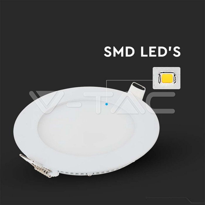 VT-607 6W LED Premium Panel Downlight - Round 6400K