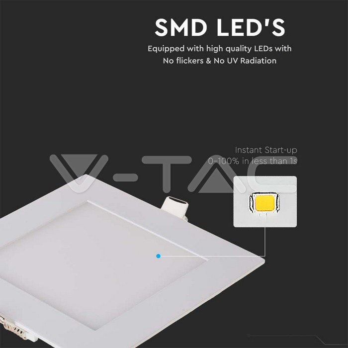 VT-1807 18W LED PREMIUM PANEL 6400K SQUARE