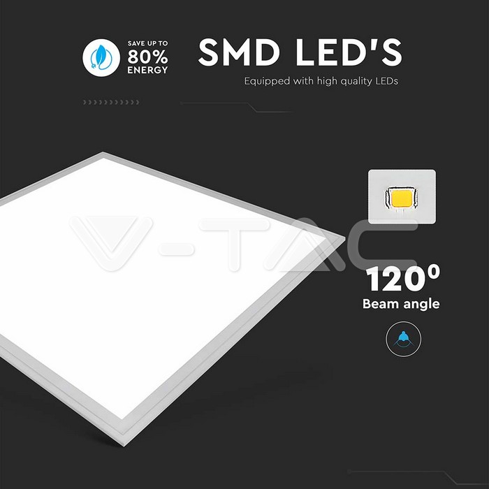VT-6060 40W LED PANEL 600x600mm 4950LM 4500K SQUARE