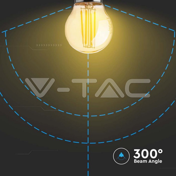 VT-1957 4W G45 FILAMENT BULB AMBER COVER 2200K E27