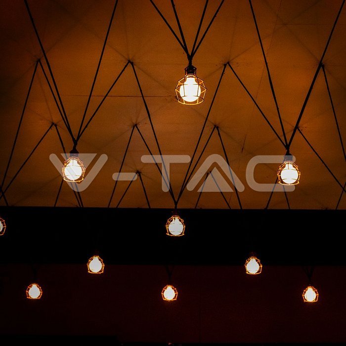 VT-2027 7W G95 LED FILAMENT BULB AMBER GLASS 2200K E27