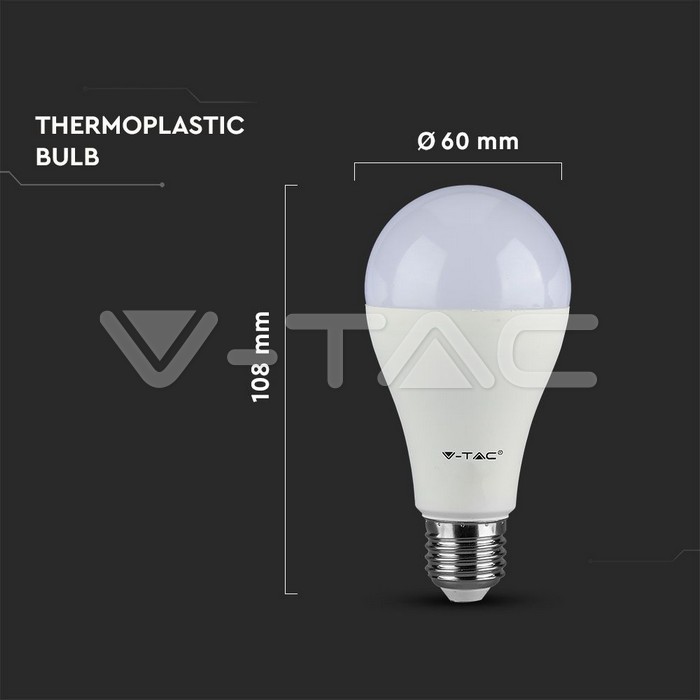 VT-1900 8.5W A60 LED PLASTIC BULB 3000K E27 3PCS/PACK