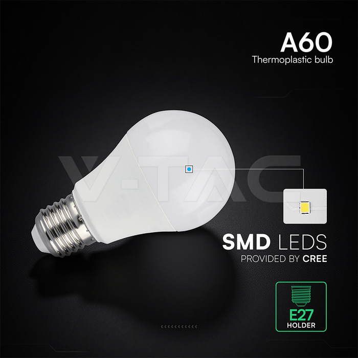 VT-2099 8.5W A60 THERMAL PLASTIC BULB 6500K E27