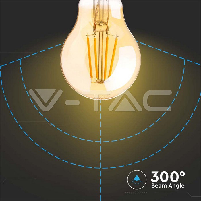 VT-2133 12W A70 LED FILAMENT BULB CLEAR COVER 2200K E27