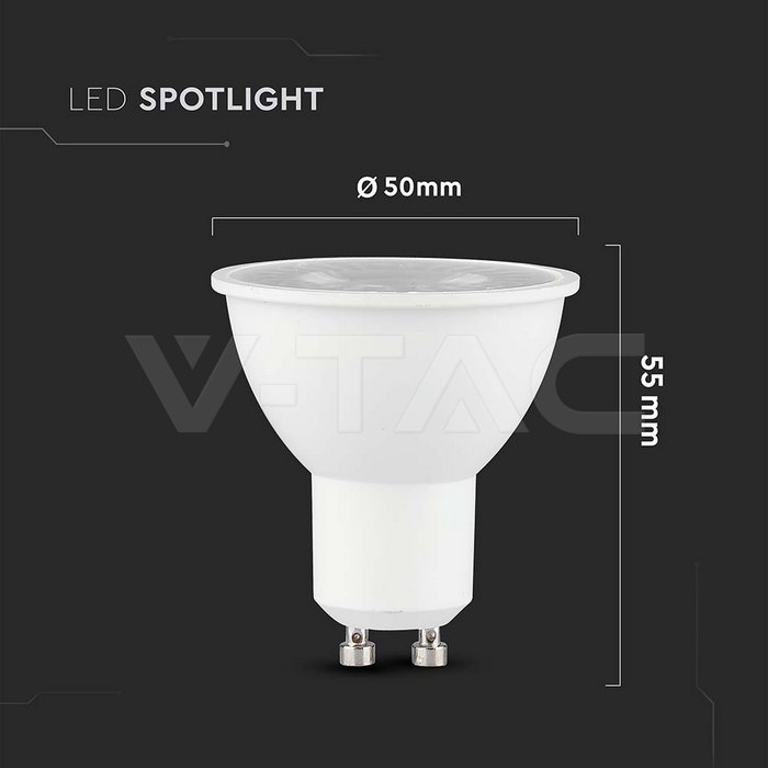 VT-292 7.5W GU10 PLASTIC SPOTLIGHT CREE CHIP 4000K 38'D