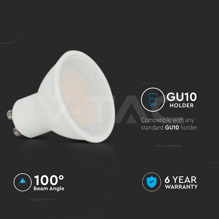 VT-271 10W GU10 LED PLASTIC SPOTLIGHT MILKY COVER CREE CHIP 6500K 100'D