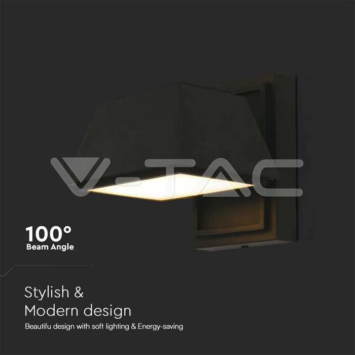 VT-1192 15W LED OUTDOOR WALL LIGHT 16x16.5x16.4mm 4000K BLACK BODY IP65