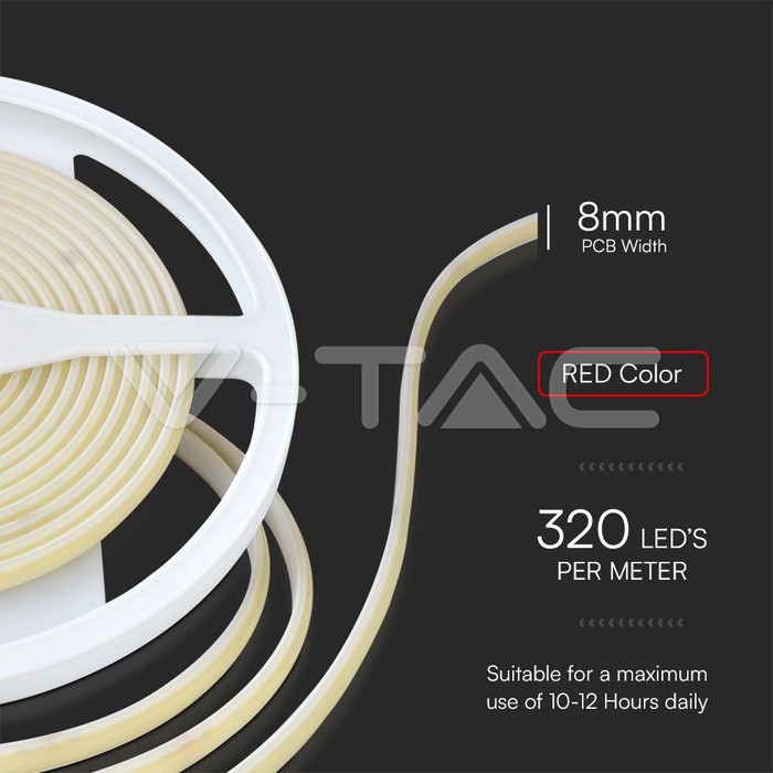 VT-COB 320 10W LED COB STRIP LIGHT RED IP67 24V