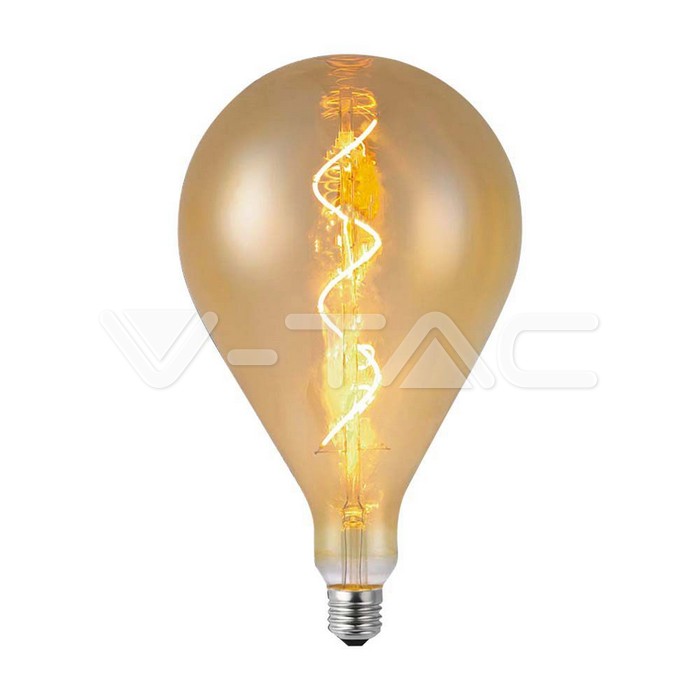 VT-2267 LED Bulb 4W Filament Spiral A160 2700K Amber Glass