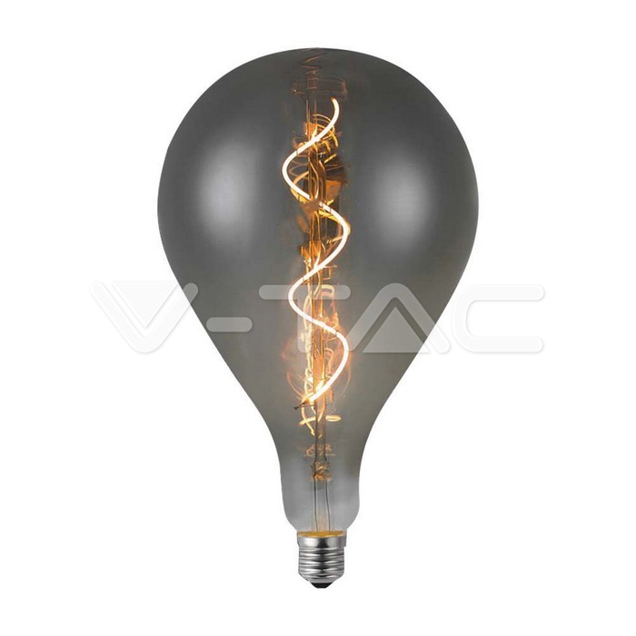 VT-2268 LED Bulb 4W Filament Spiral A160S 2700K Smoky Glass
