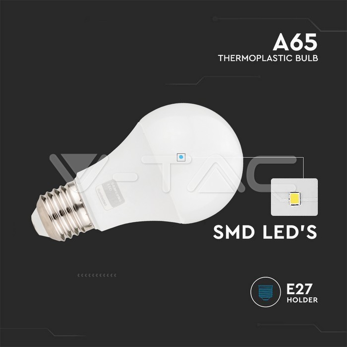 VT-21017 17W A65 PLASTIC BULB SAMSUNG CHIP 6500K E27