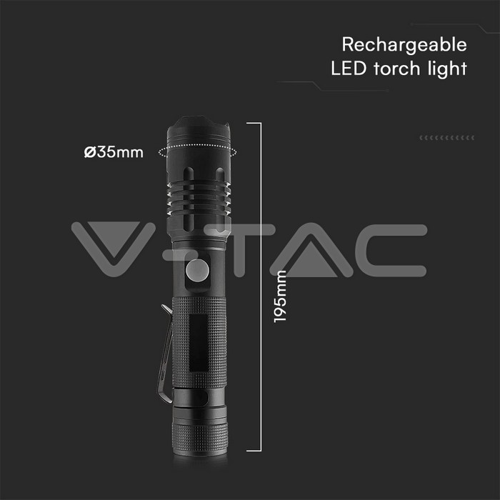 VT-9910 10W LED RECHARGEABLE TORCH LIGHT IP54
