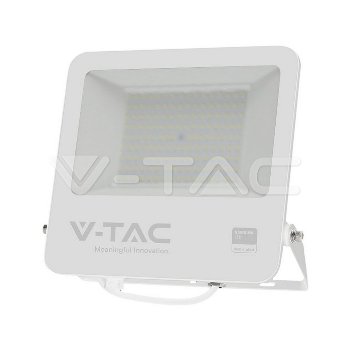 VT-44104 100W FLOODLIGHT SAMSUNG CHIP 1M WIRE 6500K WHITE BODY GREY FROSTED GLASS