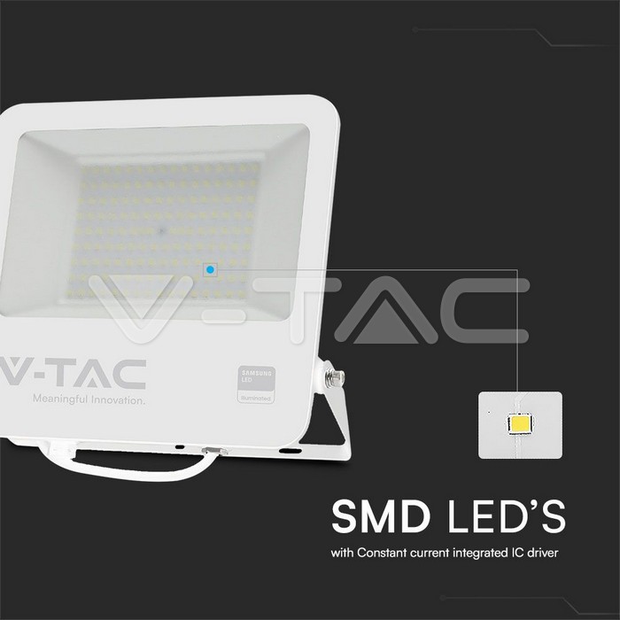 VT-44104 100W FLOODLIGHT SAMSUNG CHIP 1M WIRE 6500K WHITE BODY GREY FROSTED GLASS