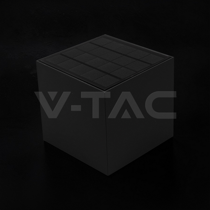 VT-409CCT 9W LED SOLAR WALL LIGHT PIR SENSOR 3IN1 BLACK BODY IP65