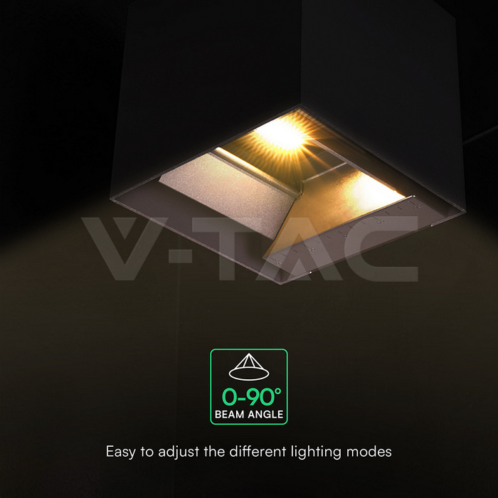 VT-409CCT 9W LED SOLAR WALL LIGHT PIR SENSOR 3IN1 BLACK BODY IP65