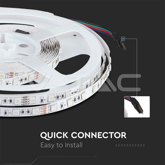 VT-5050 24V LED Strip SMD5050 - 60 LEDs 24V 4000K IP20