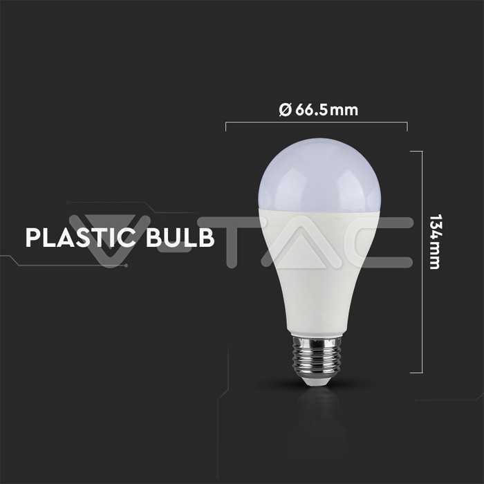 VT-2218 LED Bulb - 18W E27 A80 2000 Lumen Plastic 6000K