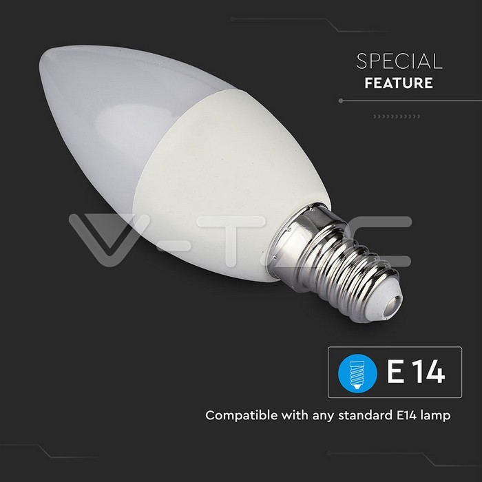 VT-5114 SMART CANDLE E14 4.5W LED RGB+WW+CW