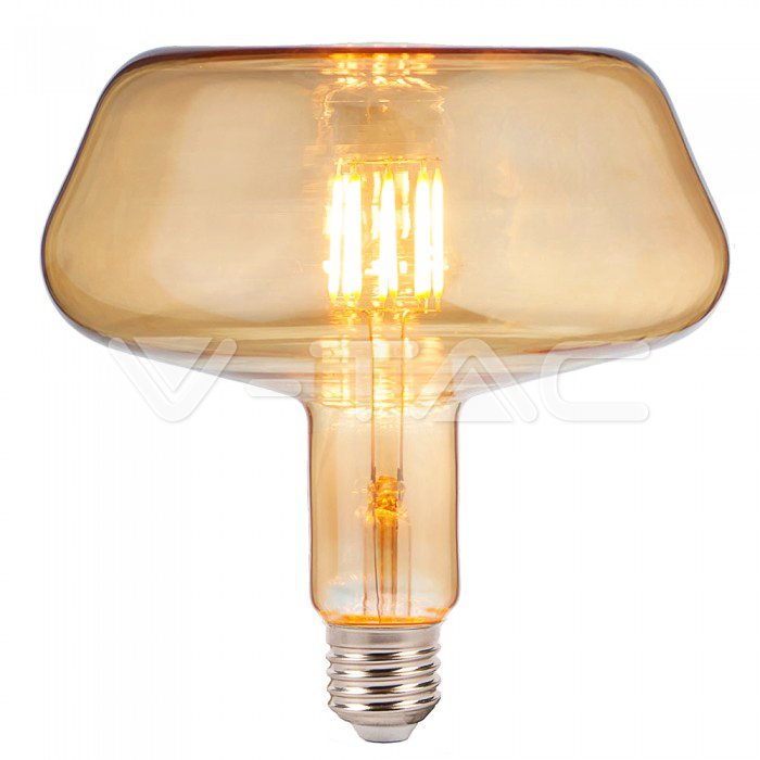 VT-2790 T180 E27 8W LED FILAMENT BULB AMBER GLASS 2200K
