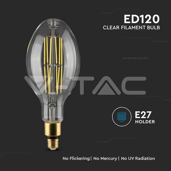 VT-2324 E27-24W 160LM/WATT-LED FILAMENT BULB-CLEAR COVER-4000K-EVOLUTION