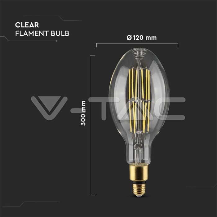 VT-2324 E27-24W 160LM/WATT-LED FILAMENT BULB-CLEAR COVER-4000K-EVOLUTION