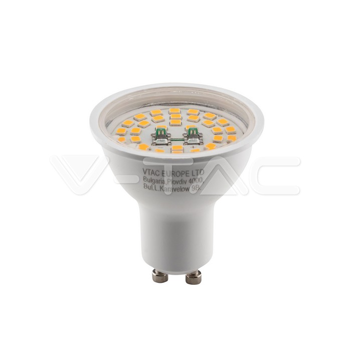VT-2335 GU10 5W 150LM/W PLASTIC SMD TRANSPARENT COVER 3000K