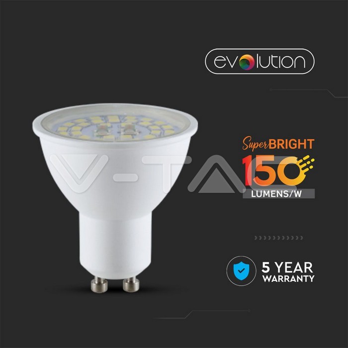 VT-2335 GU10 5W 150LM/W PLASTIC SMD TRANSPARENT COVER 3000K