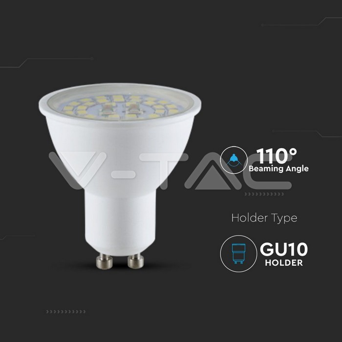 VT-2335 GU10 5W 150LM/W PLASTIC SMD TRANSPARENT COVER 6400K