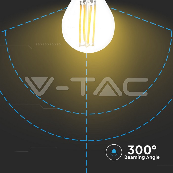 VT-2386 G45 E27 6W 130LUM/W FILAMENT CLEAR COVER 6400K