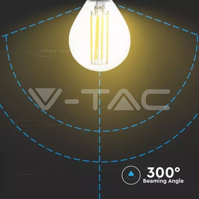 VT-2386 P45 E14 6W 130LUM/W FILAMENT CLEAR COVER 3000K