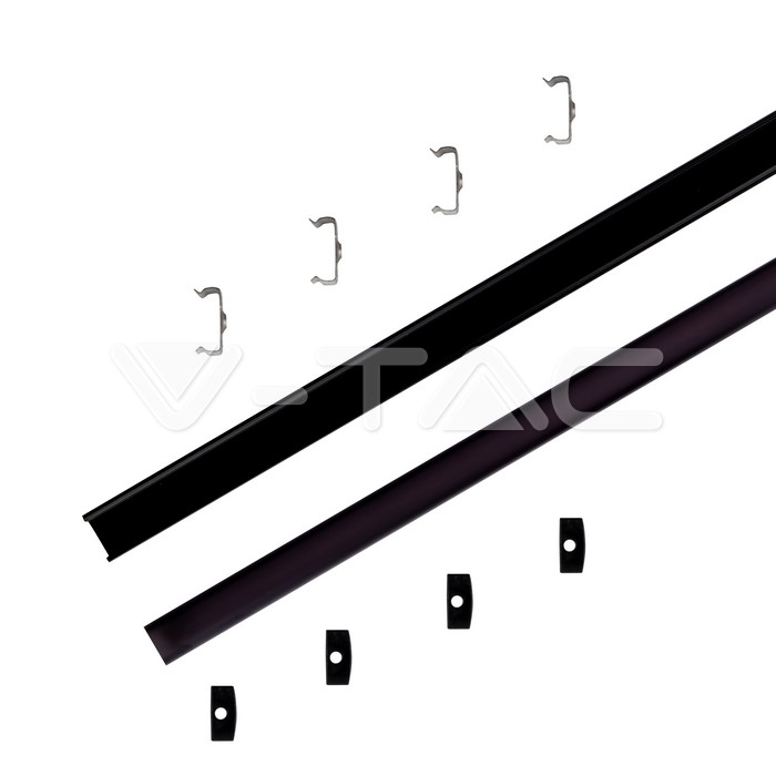 VT-8113 VT-8113 MOUNTING KIT WITH DIFFUSER FOR LED STRIP 2000x17.4x7mm BLACK