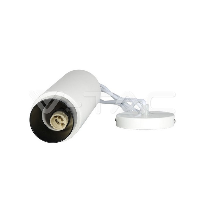 VT-864 GU10 Fitting Gypsum Pendant Suspended Metal With Gun Black Bottom